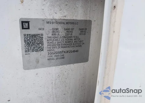 2018 Chevrolet Malibu Lt from USA, damaged, VIN 1G1ZD5STXJF214940